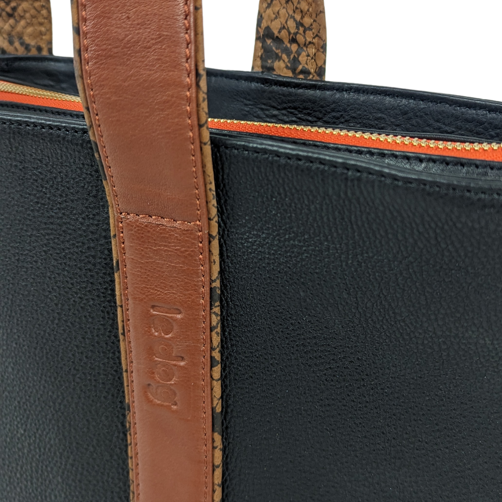 Le Boss Bag by Le Dog Company is made from natural milled leather. This is a close up of the leather.