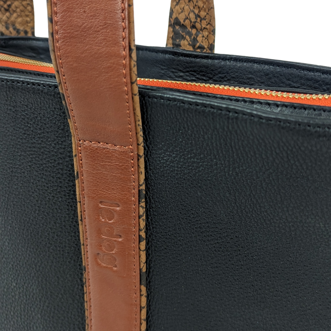 Le Boss Bag by Le Dog Company is made from natural milled leather. This is a close up of the leather.