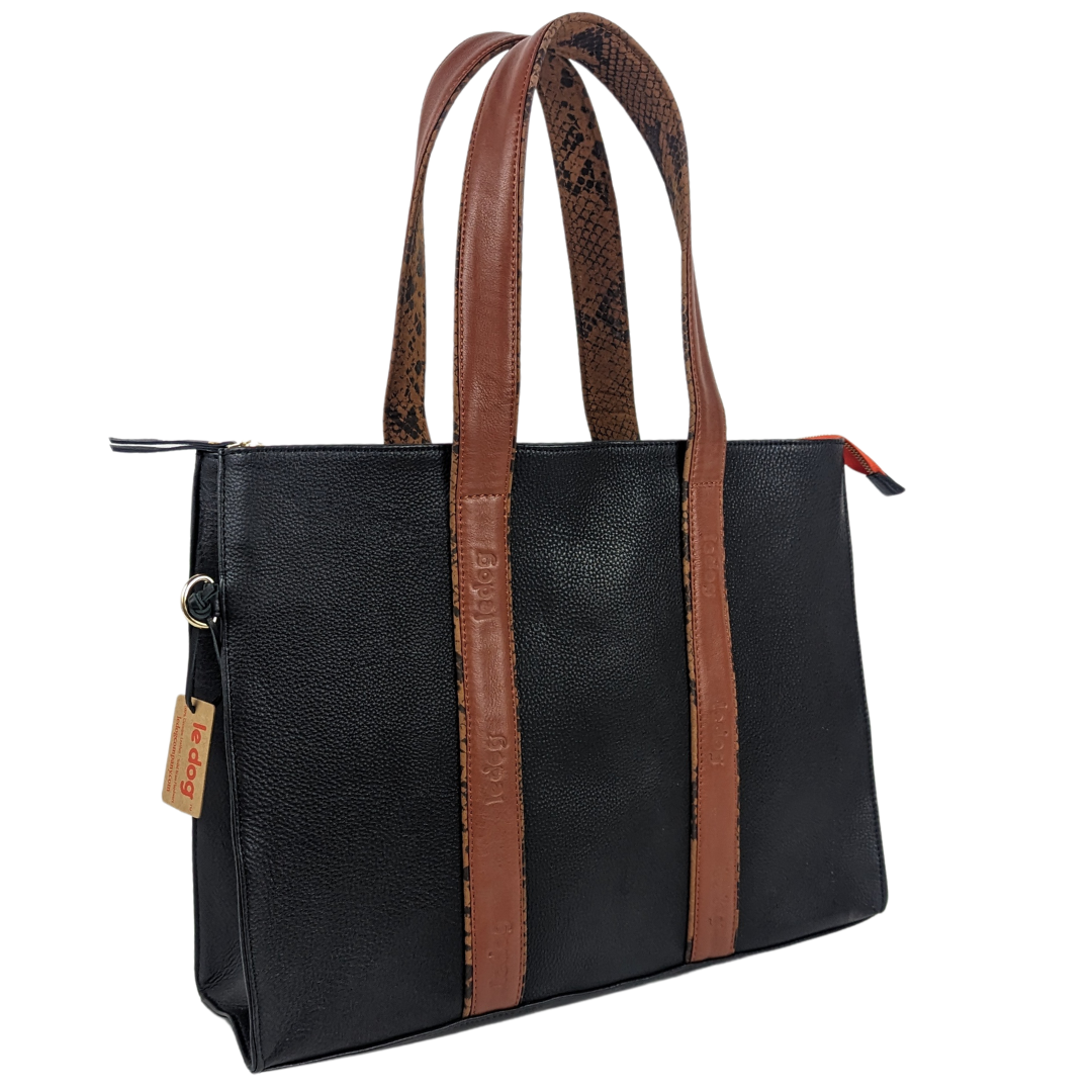 Image of Le Boss Bag by Le Dog Company genuine leather work bag with laptop sleeve.