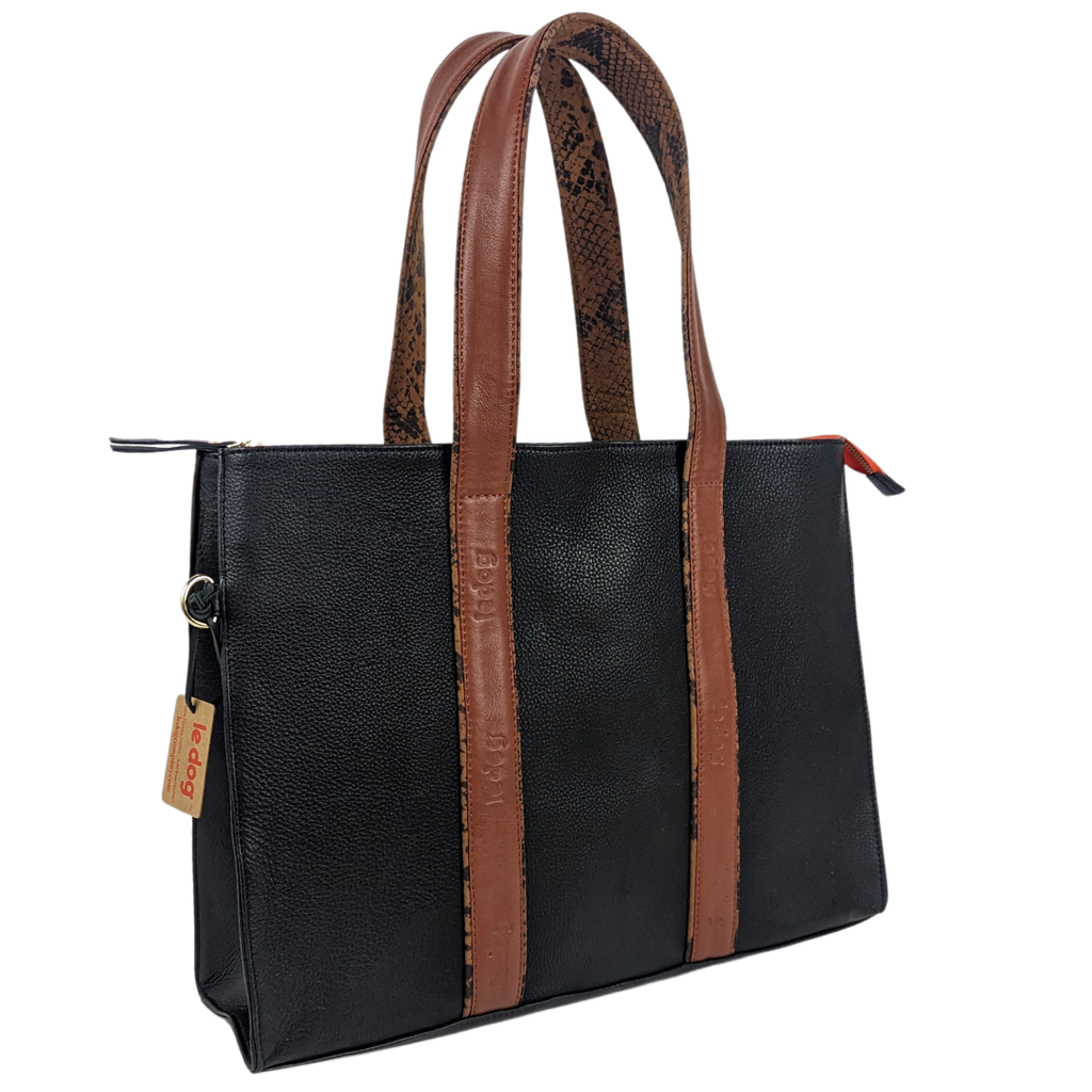 Image of Le Boss Bag by Le Dog Company genuine leather work bag with laptop sleeve.