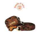 Stylish and durable dog leash and poop bag bundle in Python Print